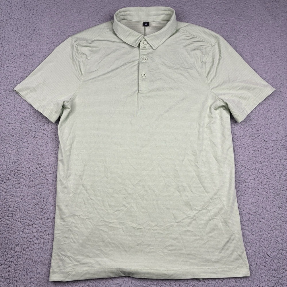 Lululemon Evolution Polo Shirt Men's Medium Green Performance Short Sleeve